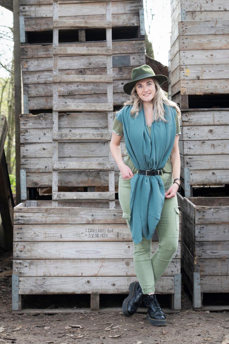 Knit Factory Liv Pareo - XL Sjaal - Stranddoek Antraciet