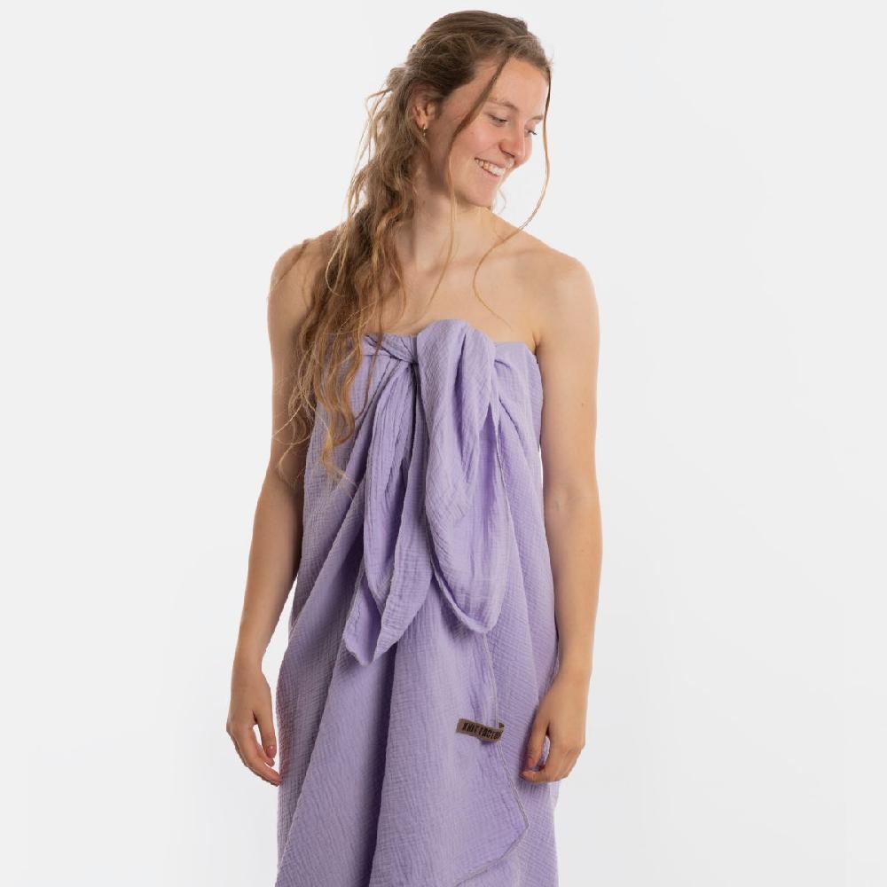 Knit Factory Liv Pareo - XL Sjaal - Stranddoek Bright Lila