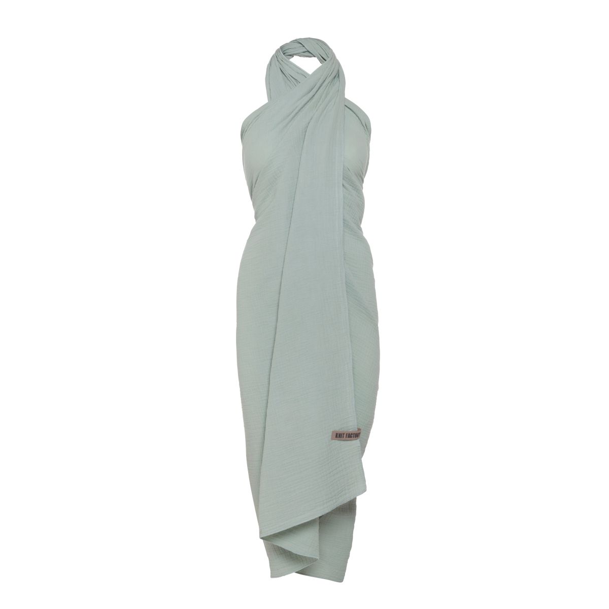 knit factory Liv Pareo - XL Sjaal - Stranddoek Vintage Green