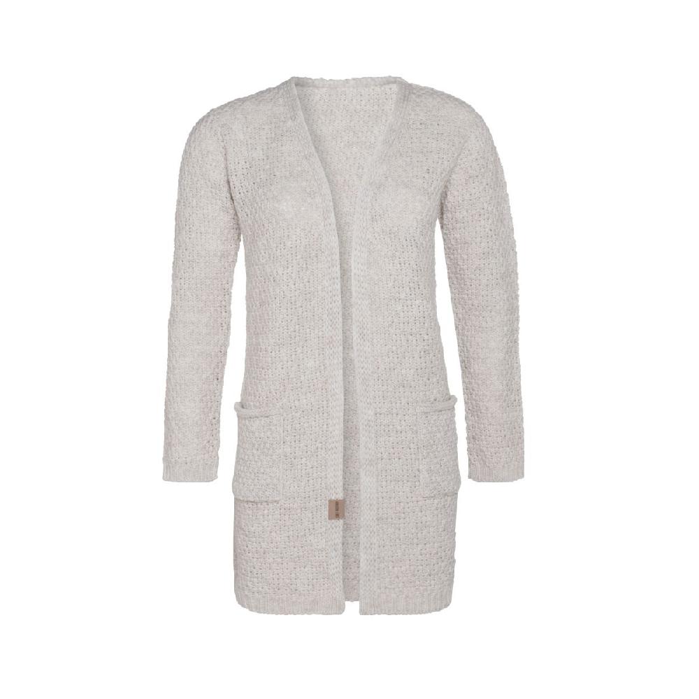 knit factory Luna Gebreid Vest Beige - 36/38 - Met steekzakken