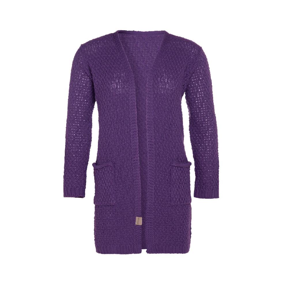knit factory Luna Gebreid Vest Purple - 36/38 - Met steekzakken
