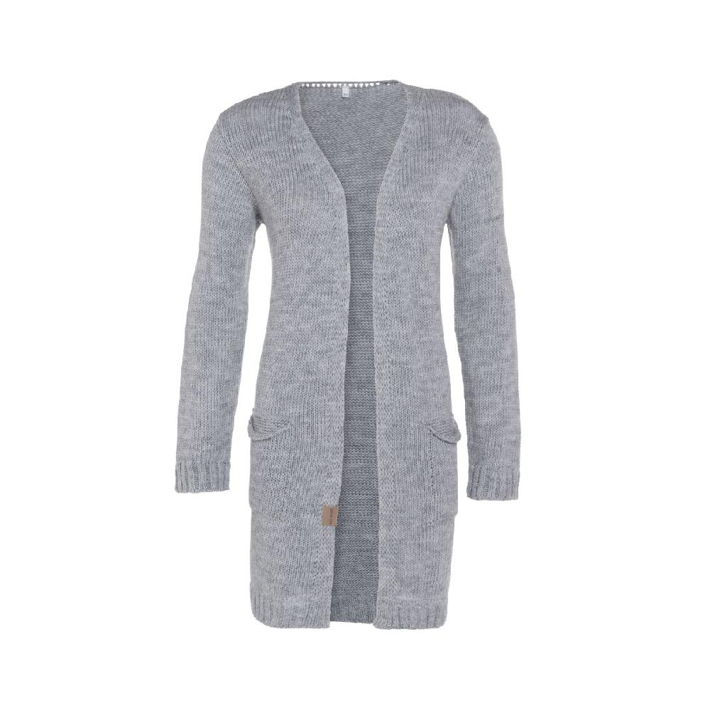 knit factory Ruby Gebreid Vest Licht Grijs - 40/42 - Met steekzakken