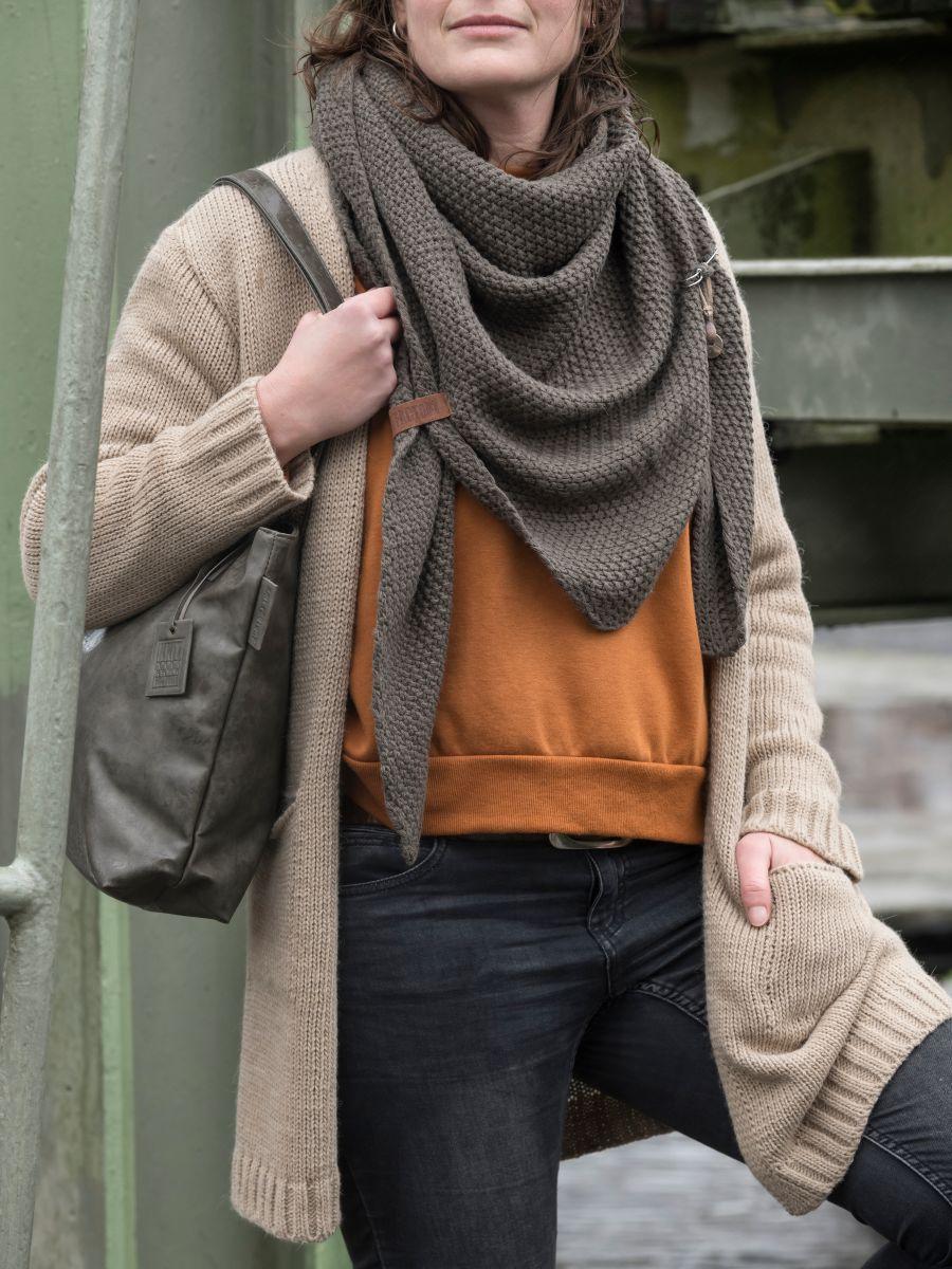 Knit Factory Ruby Gebreid Vest Linnen - 40/42 - Met Steekzakken