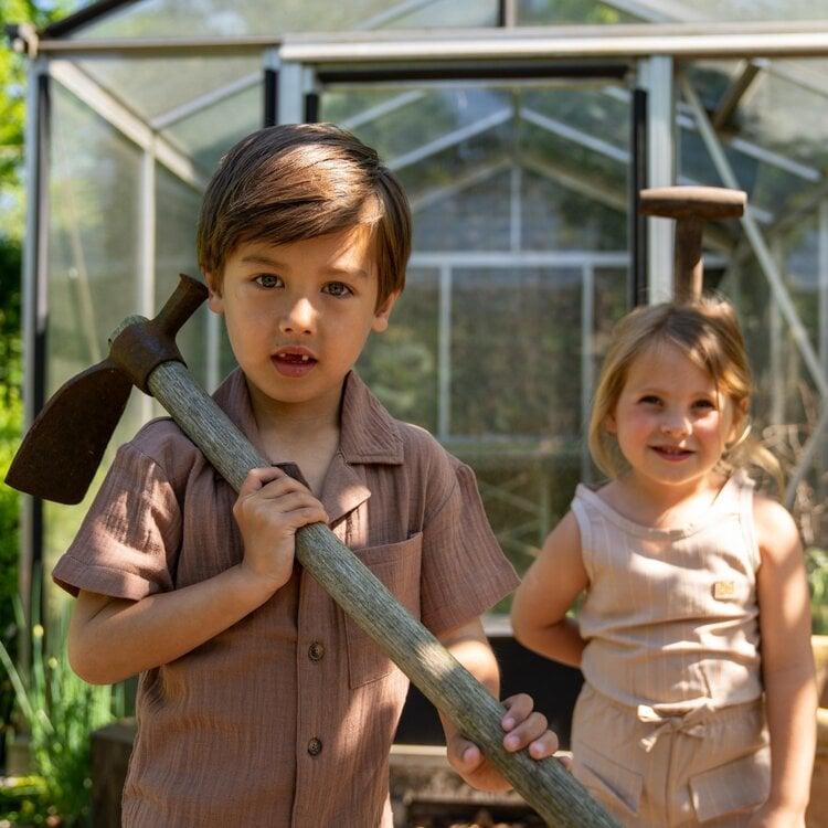 Koko Noko Koko Noko Jongens Blouse Korte Mouw Zachtbruin