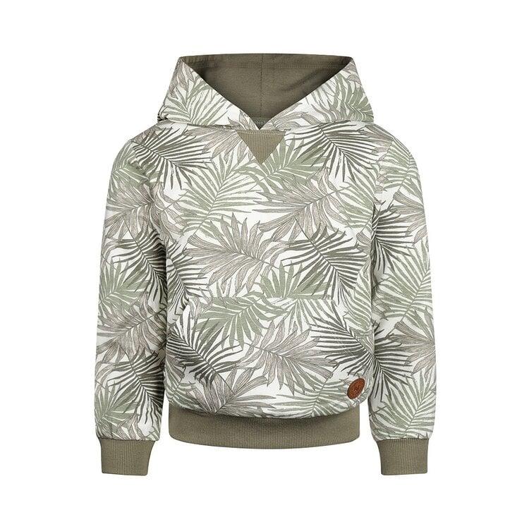 koko noko Koko Noko jongens hoodie lichtgroen off white capuchon