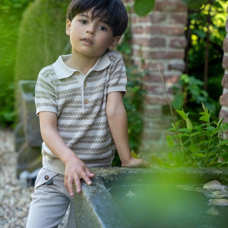 Koko Noko Koko Noko Jongens Polo Taupe Beige Gebreid