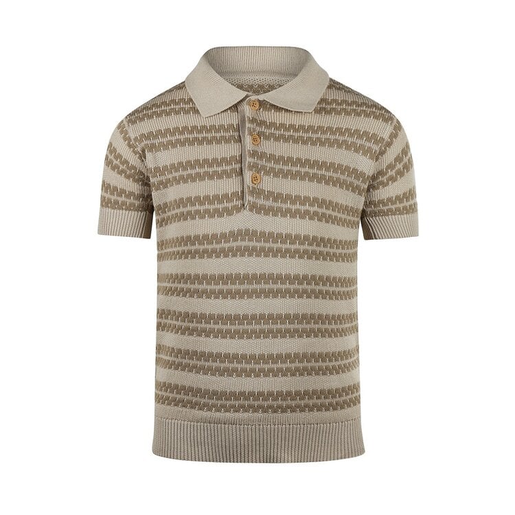 koko noko Koko Noko jongens polo taupe beige gebreid