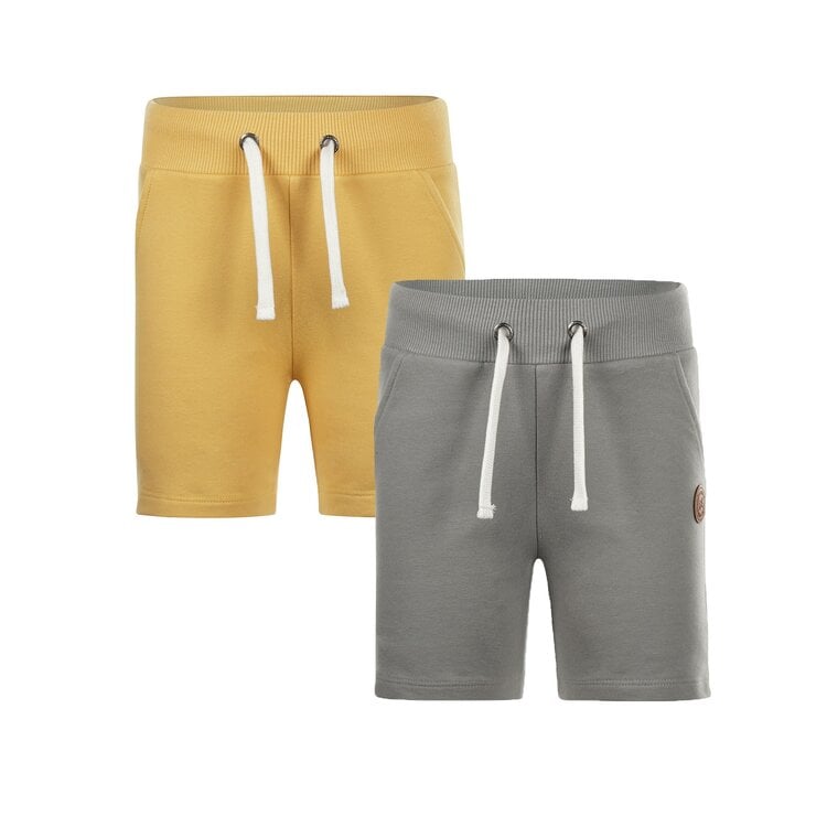 koko noko Koko Noko jongens set 2 jogging shorts grijs geel