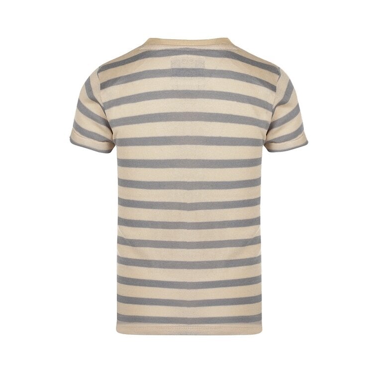 Koko Noko Koko Noko Jongens T-shirt Grijs Beige Gestreept