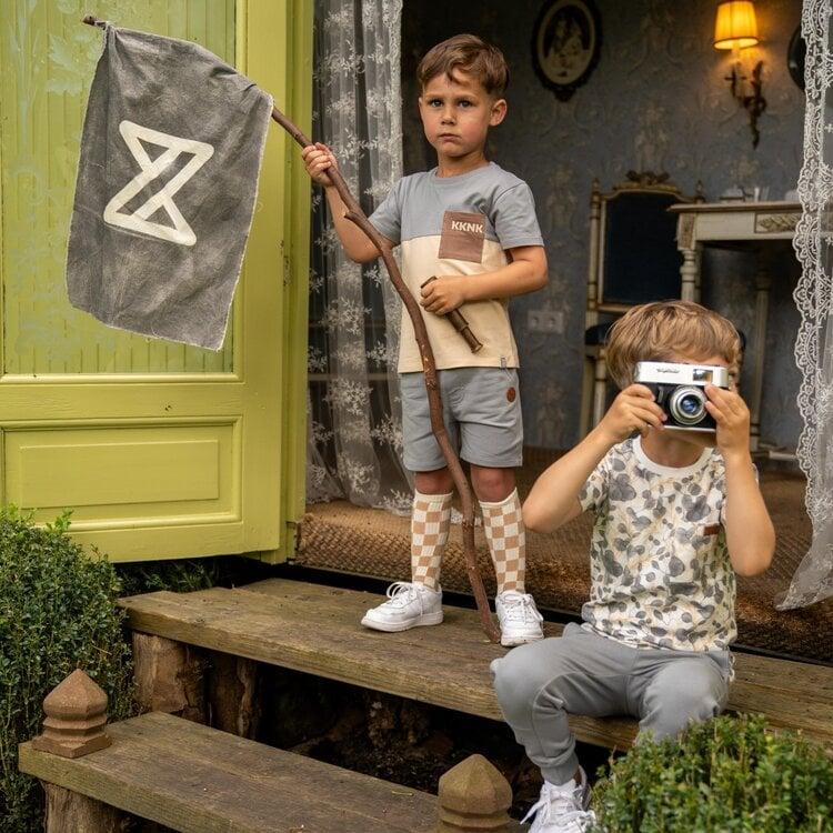 Koko Noko Koko Noko Jongens T-shirt Grijs Off White