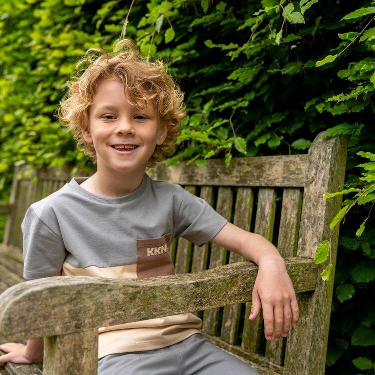 Koko Noko Koko Noko Jongens T-shirt Grijs Off White