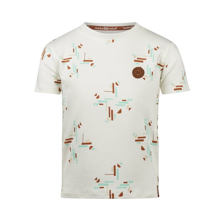 koko noko Koko Noko jongens T-shirt off white groen bruin