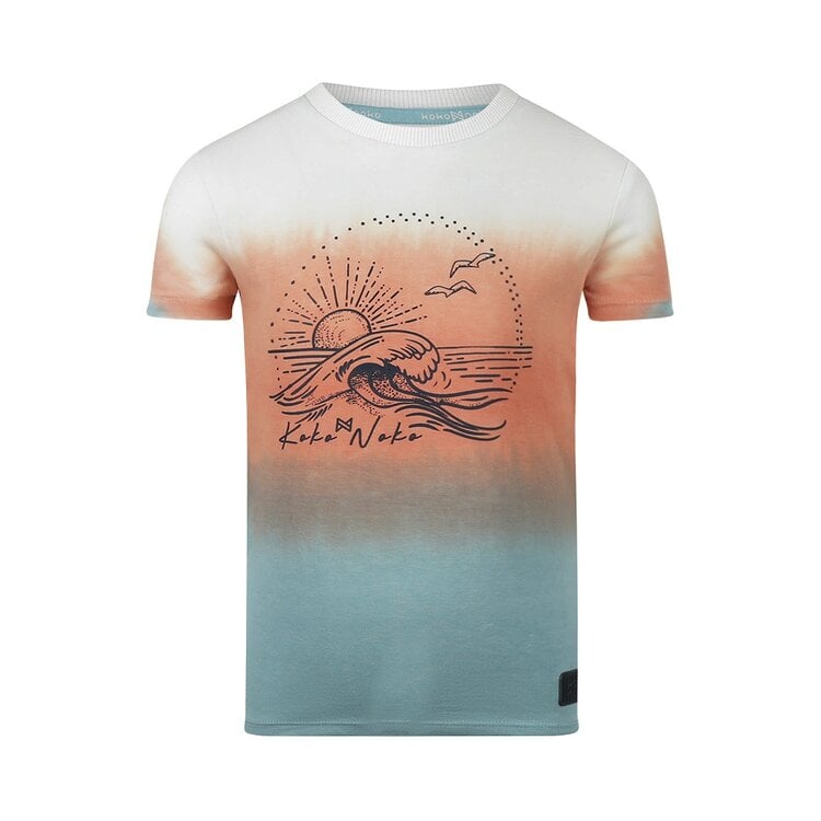 koko noko Koko Noko jongens T-shirt off white zachtrood lichtblauw