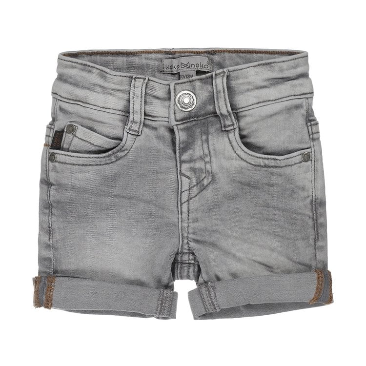 koko noko Koko Noko jongens jeans short lichtgrijs