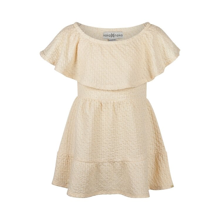 koko noko Koko Noko meisjes jurk off white ruffles