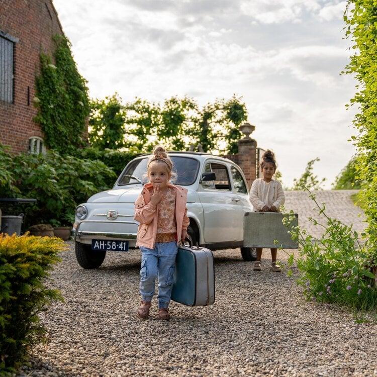 Koko Noko Koko Noko Meisjes Blouse Korte Mouw Perzikroze Bloem