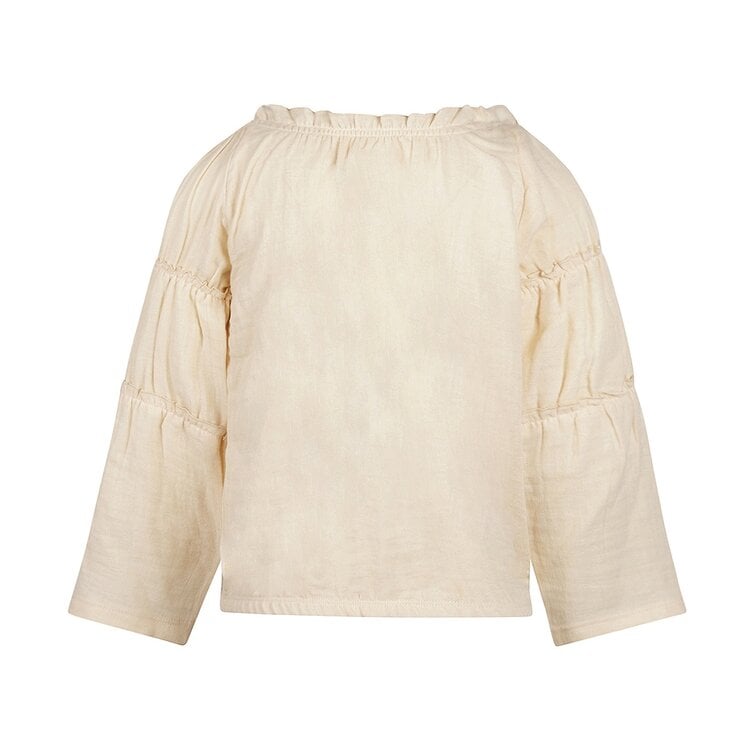 Koko Noko Koko Noko Meisjes Blouse Lange Mouw Off White Mousseline