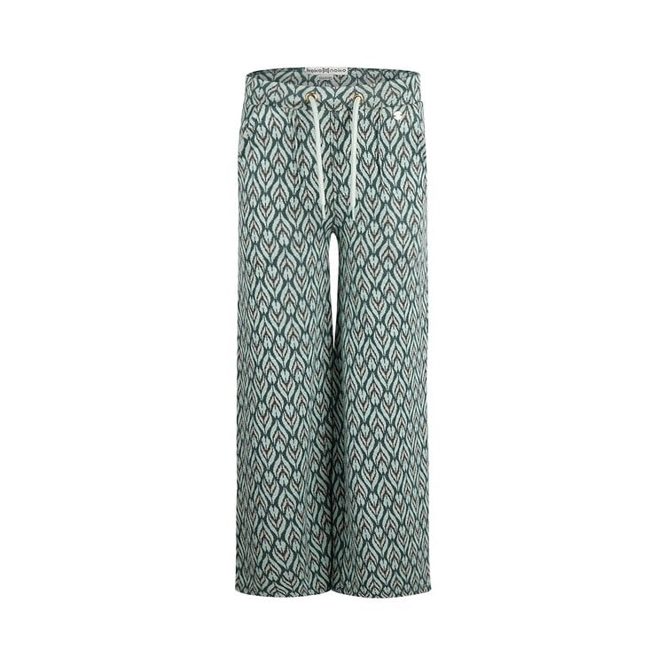 koko noko Koko Noko meisjes broek wide leg lichtgroen donkergroen