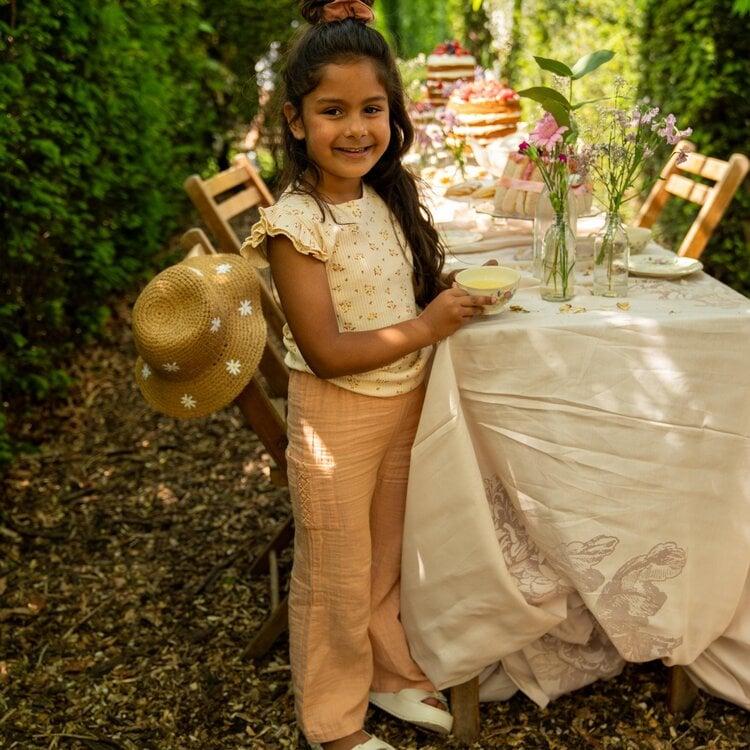 Koko Noko Koko Noko Meisjes Broek Wide Leg Perzikroze Mousseline