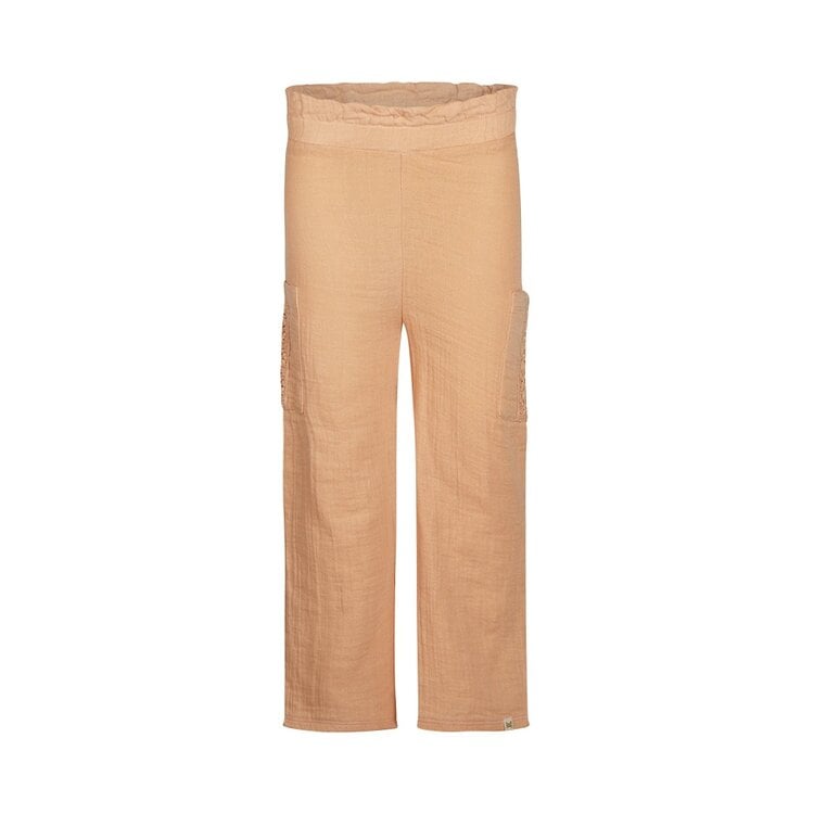 koko noko Koko Noko meisjes broek wide leg perzikroze mousseline