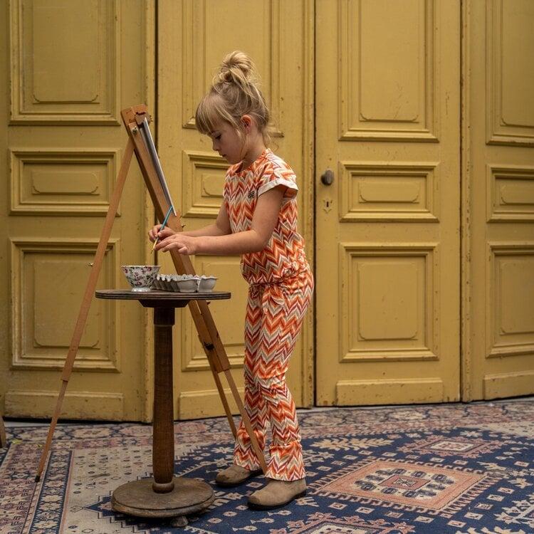 Koko Noko Koko Noko Meisjes Flared Legging Oranje Beige Off White