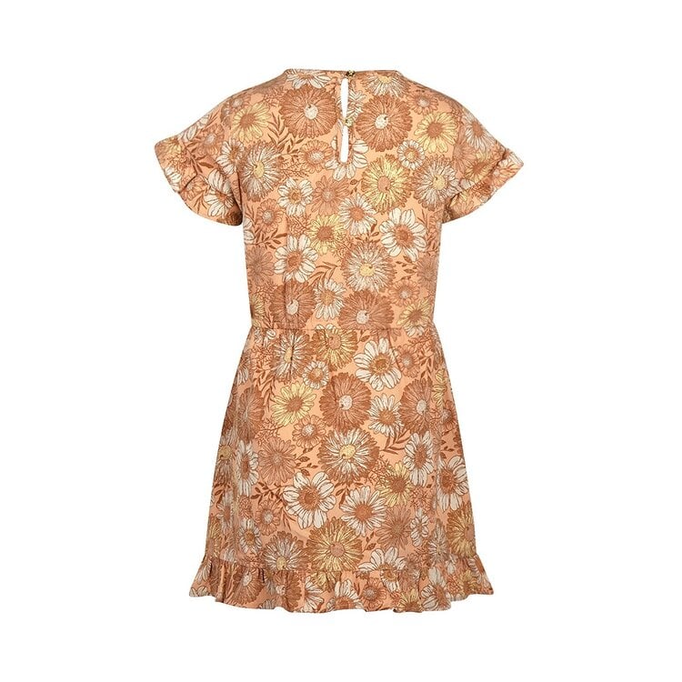 Koko Noko Koko Noko Meisjes Jurk Perzikroze Roestbruin Bloem Overslag