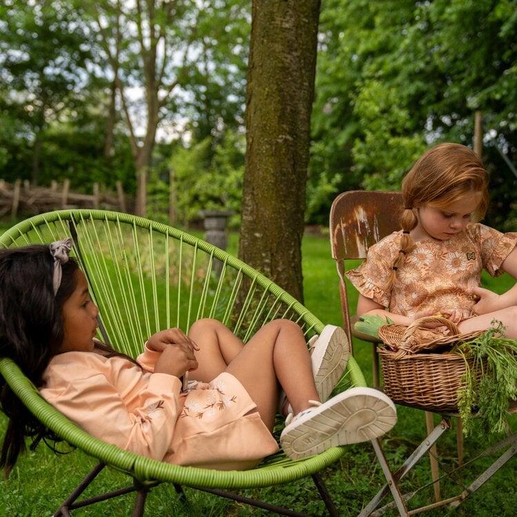 Koko Noko Koko Noko Meisjes Jurk Perzikroze Roestbruin Bloem Overslag