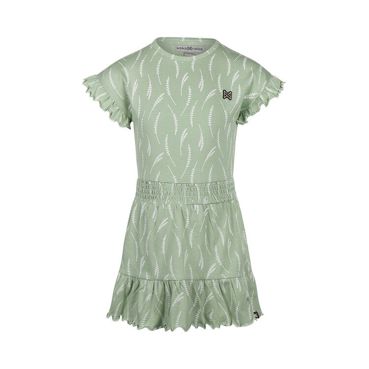koko noko Koko Noko meisjes jurk zachtgroen ruffles