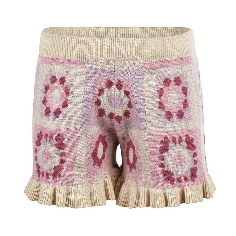 koko noko Koko Noko meisjes shorts off white roze lila bloem