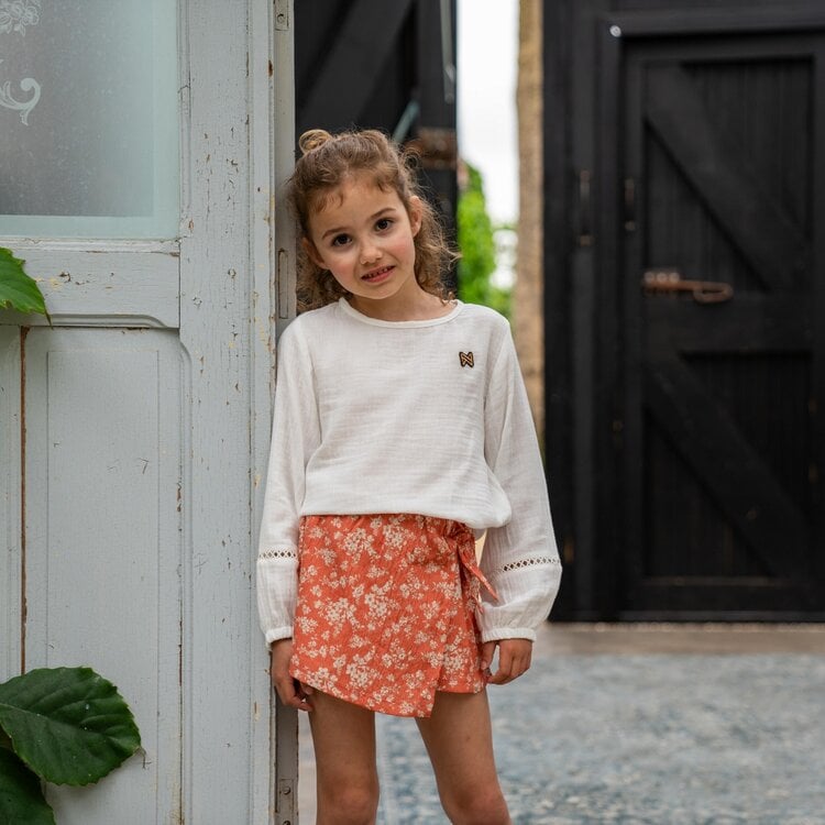 Koko Noko Koko Noko Meisjes Skort Zachtoranje Bloemetjes Overslag