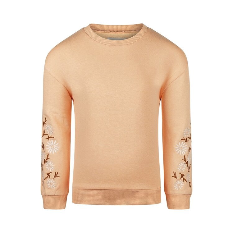 koko noko Koko Noko meisjes sweater perzikroze geborduurde bloem