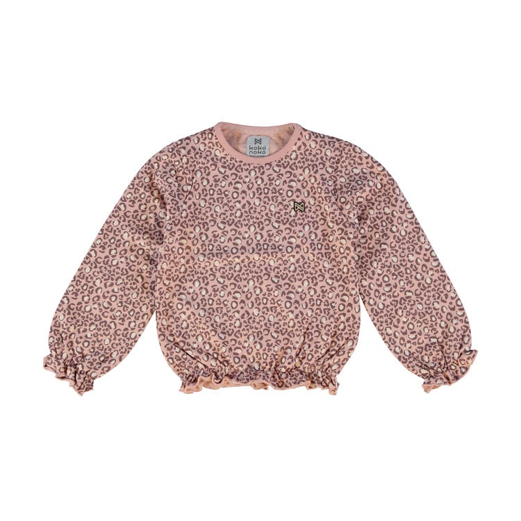 koko noko Koko Noko meisjes sweater ruffles panterprint