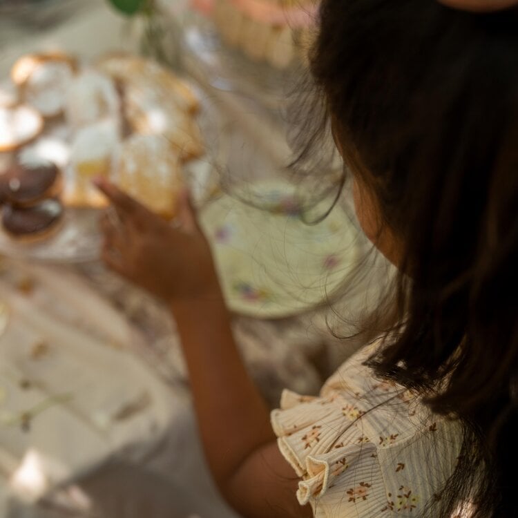 Koko Noko Koko Noko Meisjes T-shirt Beige Geel Perzikroze Bloemen Rib