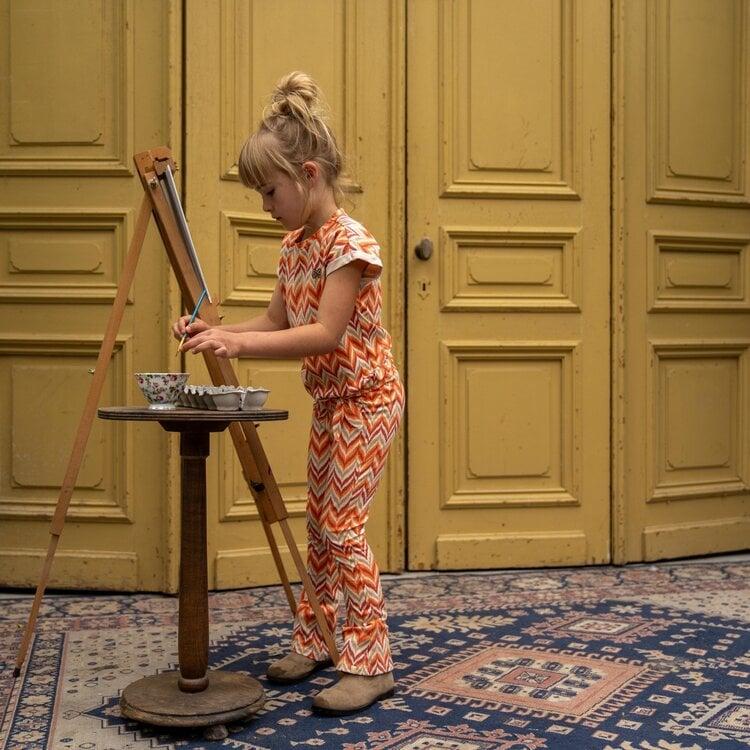 Koko Noko Koko Noko Meisjes T-shirt Oranje Beige Off White