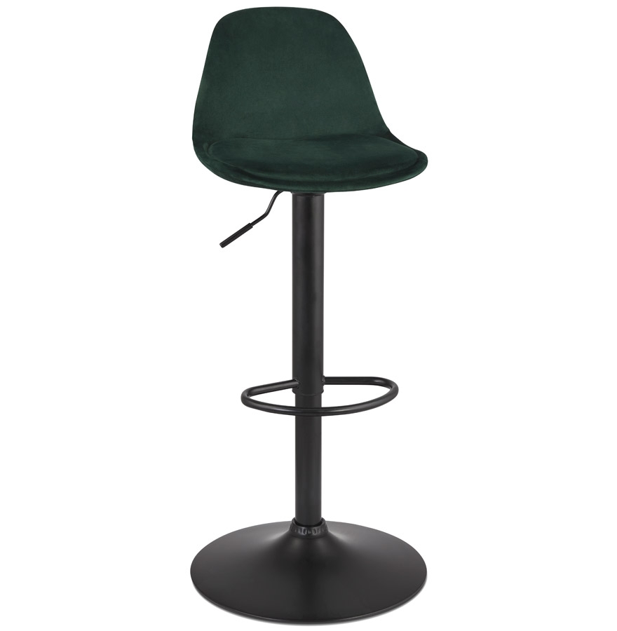 kokoon design Adjustable 'FINLEY' stool in green velvet and black metal leg