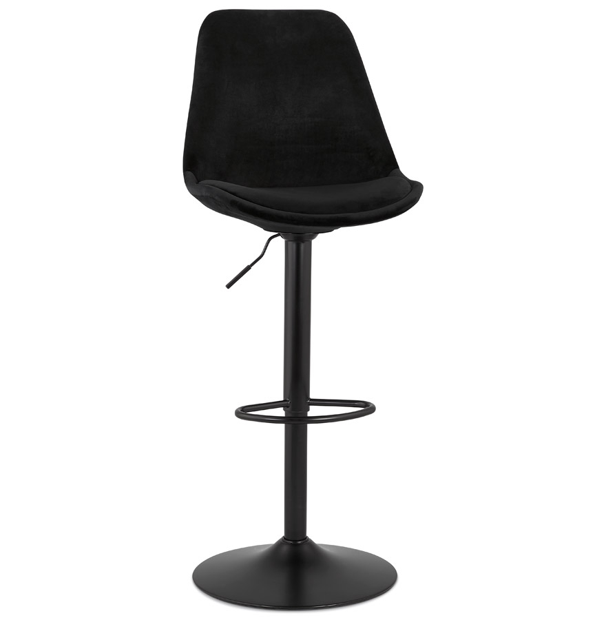 kokoon design Adjustable 'MIKE' stool in black velvet and black leg