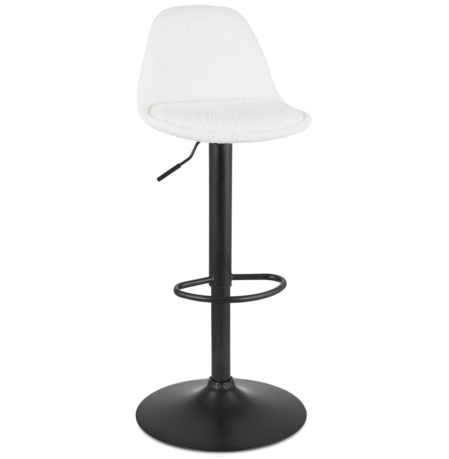 kokoon design Adjustable stool 'LANCELOT' in white loopback fabric and black metal leg