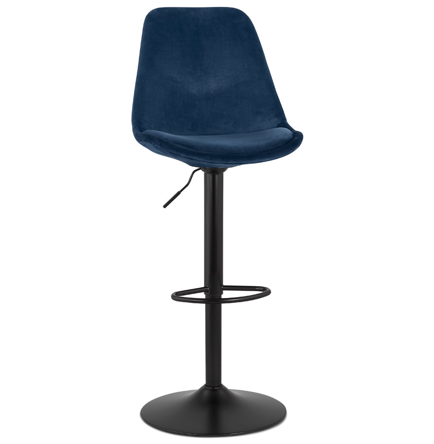 kokoon design Adjustable stool 'MIKE' in blue velvet and black leg