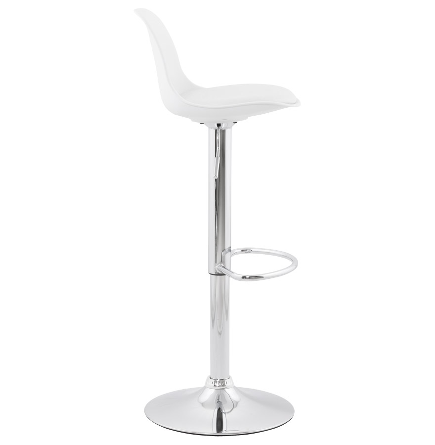Kokoon Design Adjustable Stool 'PRINCES' White With Comfortable High Back