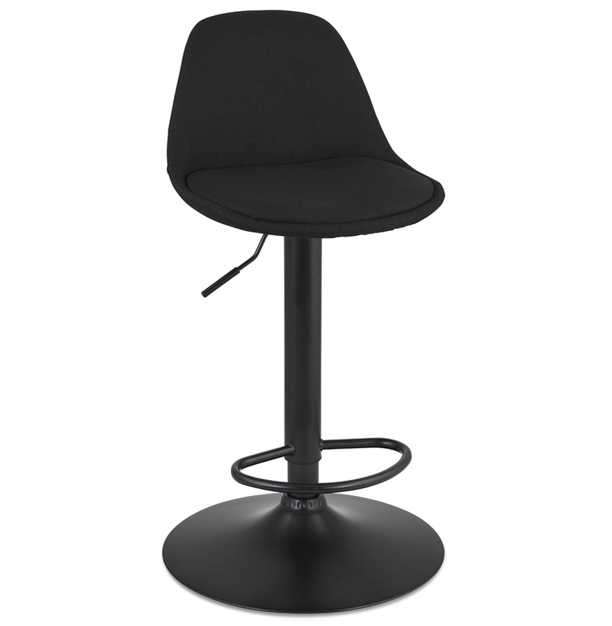 Kokoon Design Adjustable 'WALDO' Stool In Black Fabric And Black Metal Leg