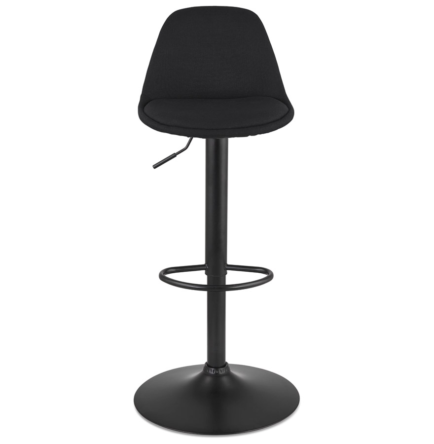 Kokoon Design Adjustable 'WALDO' Stool In Black Fabric And Black Metal Leg