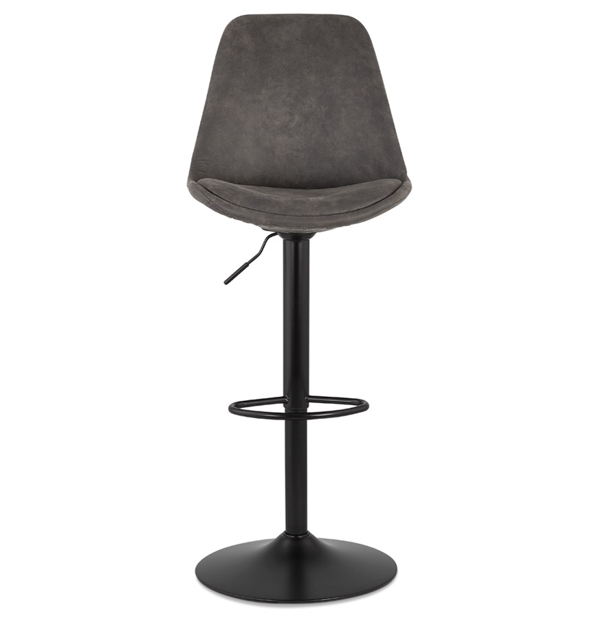 Kokoon Design Adjustable 'ZEBRA' Stool In Gray Microfiber And Black Leg