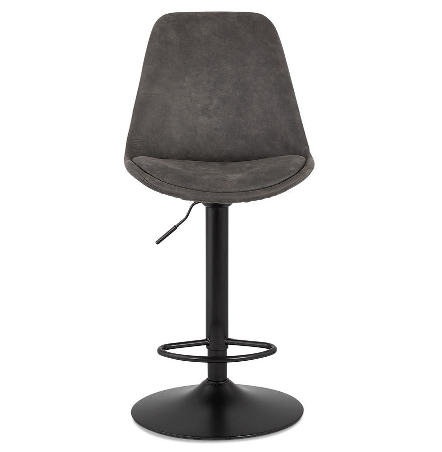 Kokoon Design Adjustable 'ZEBRA' Stool In Gray Microfiber And Black Leg