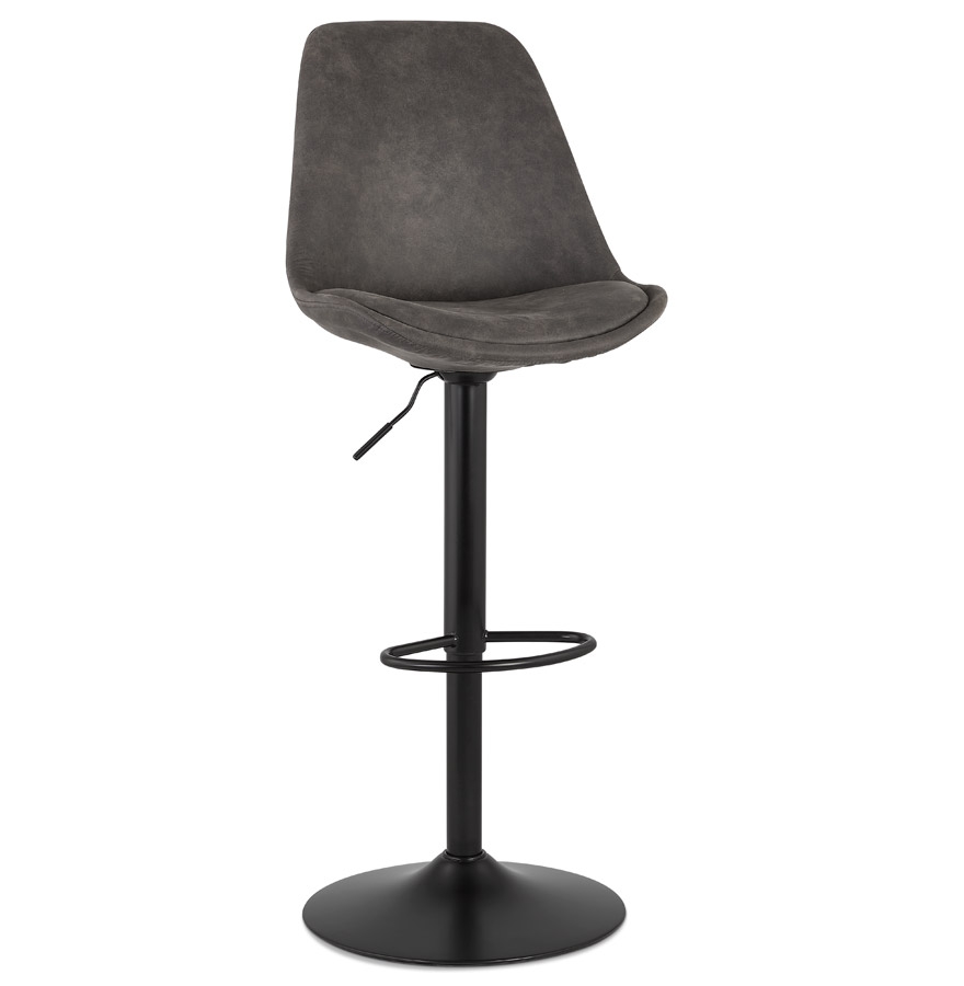 kokoon design Adjustable 'ZEBRA' stool in gray microfiber and black leg