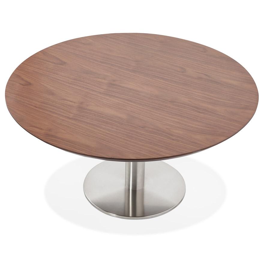 Kokoon Design AGUA Lounge Coffee Table In Walnut Finish Wood - Ø 90 Cm