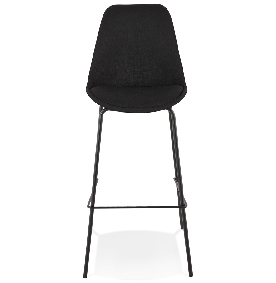 Kokoon Design ALOE' Bar Stool In Black Fabric With Metal Leg