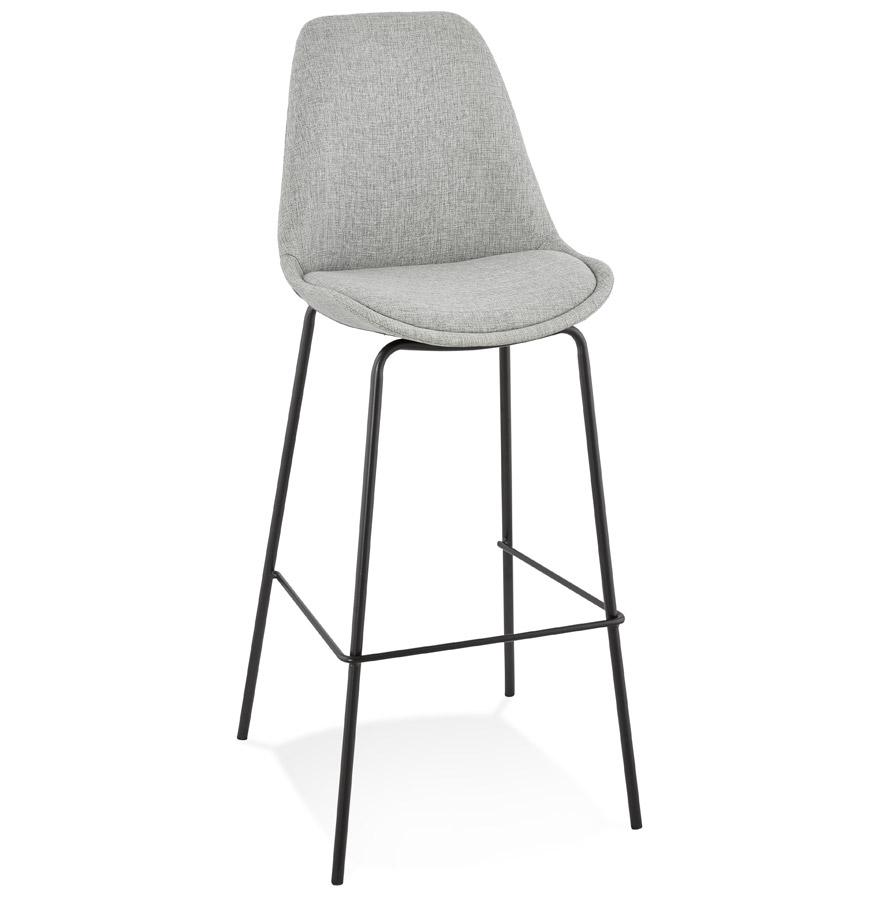 kokoon design ALOE' bar stool in gray fabric with metal leg