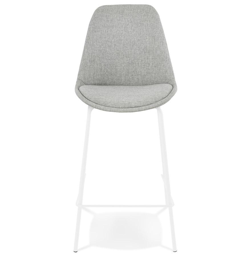 Kokoon Design ALOE MINI' Mid-height Snack Stool In Gray Fabric With White Metal Base