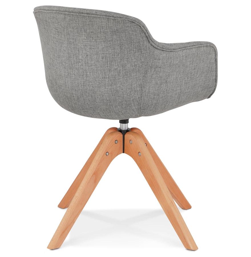Kokoon Design AMOS' Chair With Armrests In Gray Fabric And Natural Wood Legs