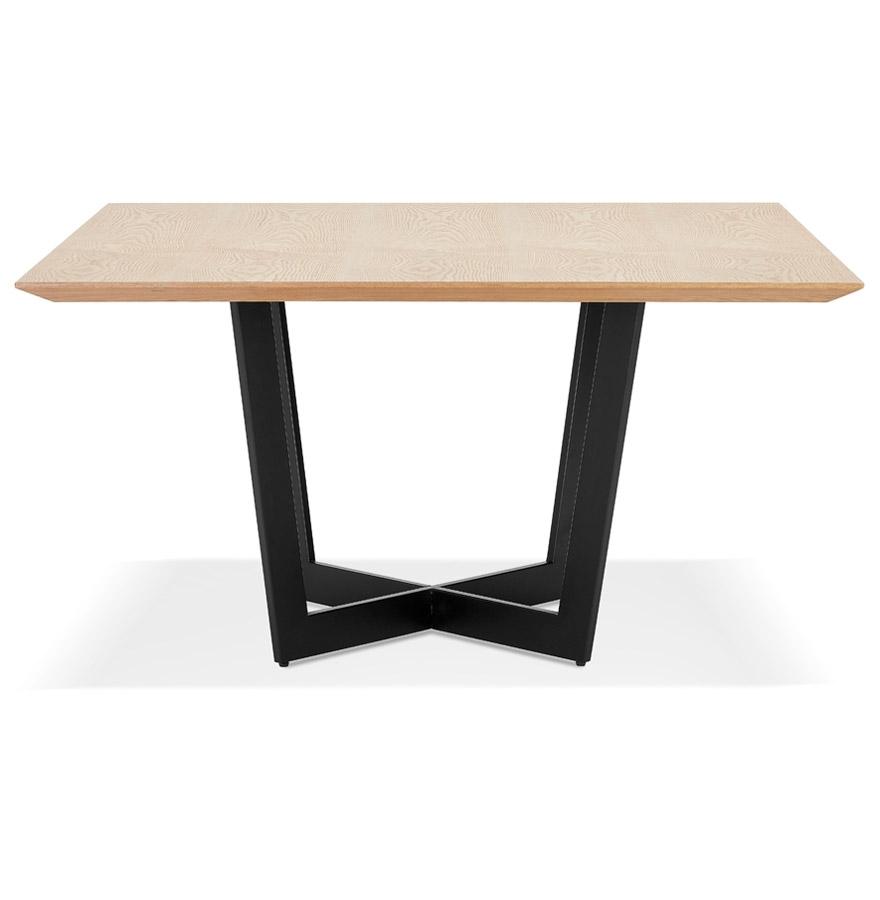Kokoon Design ANITA' Square Dining Room Table In Natural Finish Wood And Black Metal - 140x140 Cm